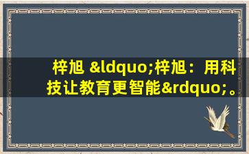 梓旭 “梓旭：用科技让教育更智能”。